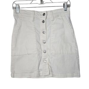 J. Crew Mercantile White Front Button Pencil Skirt 0